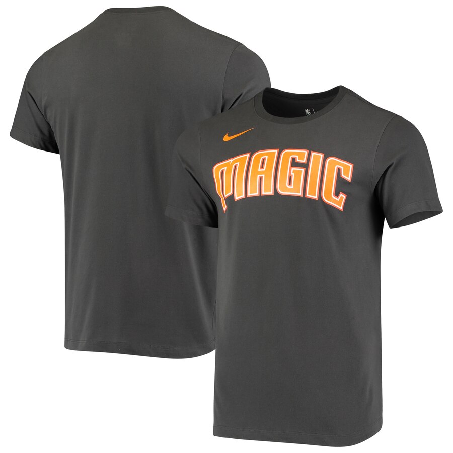 Men 2020 NBA Nike Orlando Magic Anthracite City Edition Logo DFCT Performance TShirt->nba t-shirts->Sports Accessory